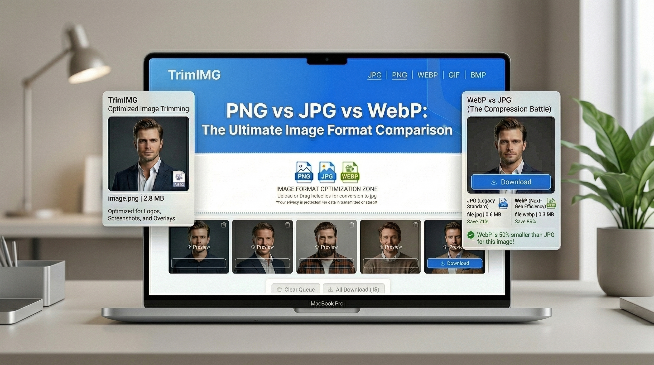 PNG vs JPG vs WebP format comparison chart